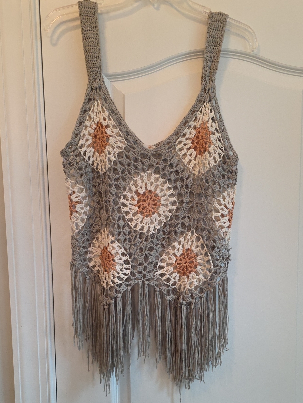 Tullabee Altar'd State "Mama" Crochet Boho Granny Square Festival Vest